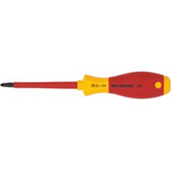 Tournevis cruciforme PZ VDE, avec lame ronde, Dimensions : PZ 3, Long. de la lame 150 mm, Long. totale 268 mm, Ø de la lame : 9,8 mm