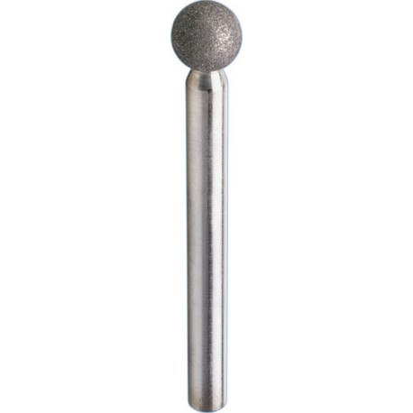 Meule diamantée sur tige sphérique DKU, Ø : 10 mm, Long. de la queue 50 mm, Ø de tige 6 mm