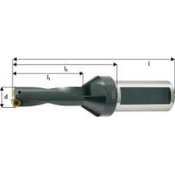 Foret plein pour plaquettes à arrosage central, Ø d : 34,0 mm, Dimensions l1 104 mm, Dimensions l2 134 mm, Dimensions l : 192 mm, Ø queue h 6 : 32 mm
