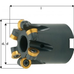 Fraise à copier, à arrosage interne, Ø d1 : 66 mm, Nombre de dents 6, Dimensions Ø D 54 mm, Ø du perçage de positionnement : 27 mm
