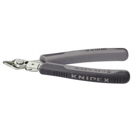 Pince coupante latérale d'électronicien ESD Super Knips®, Long. 125 mm, Capacité de coupe pour fil souple Ø 0,2-1,6 mm, fil semi-dur Ø 0,2-1,0 mm