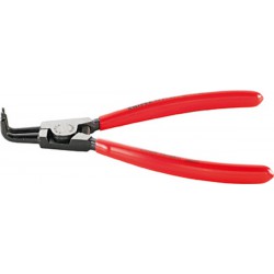 Pince à circlips extérieurs, courbée, en acier inoxydable au chrome vanadium, pointes antidérapantes, Dimensions : A 21, Ø d'arbre 19-60 mm, Long. 170 mm