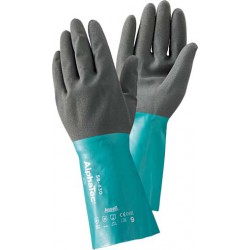 Gants AlphaTec 58-435,Nitril, vert /gris,Taille 8 (Par 12)