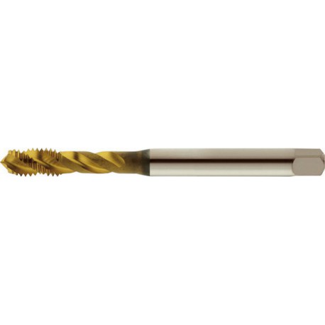 Taraud machine pour trous borgnes, DIN 371, Surface à revêtement TiN, Filetage : M6, Pas 1,0 mm, Long. totale 80 mm, queue Ø 6,0 mm