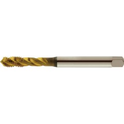 Taraud machine pour trous borgnes, DIN 371, Surface à revêtement TiN, Filetage : M8, Pas 1,25 mm, Long. totale 90 mm, queue Ø 8,0 mm